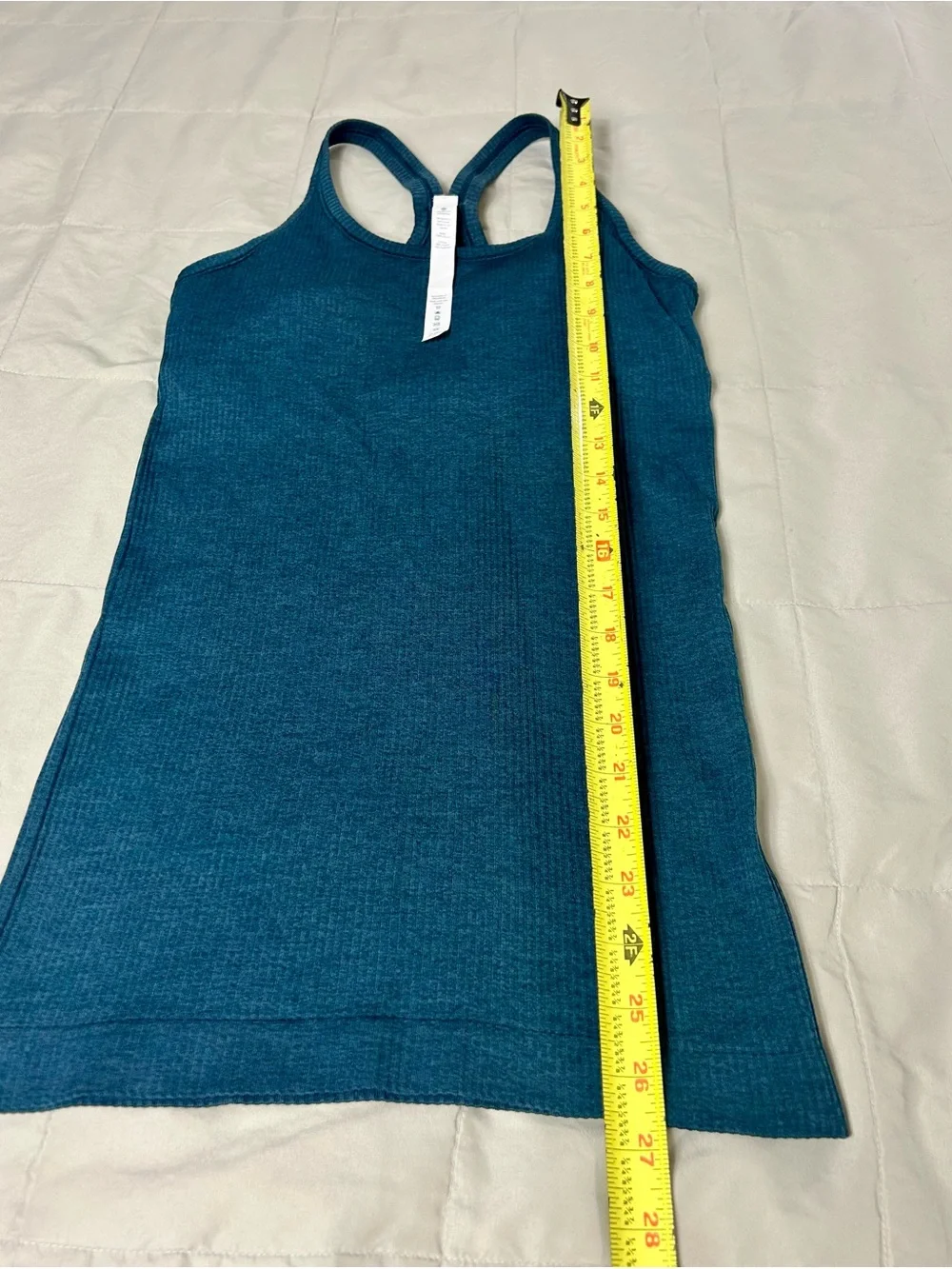 lululemon athletica Ebb To Street Tank, Ribbed Teal Blue Racerback Tank, Size 6